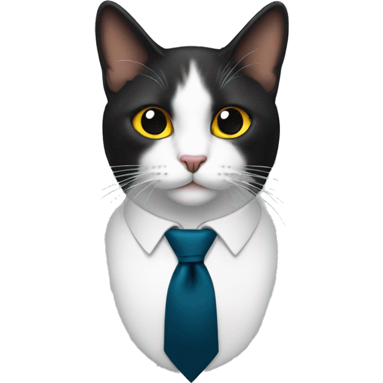 Gato negro con corbata  emoji