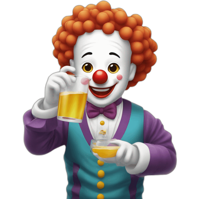 clown drinking korean soju emoji