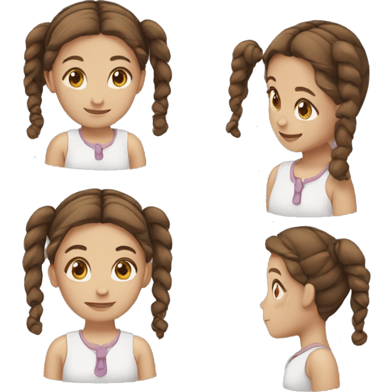 A girl with brown wave pigtails emoji