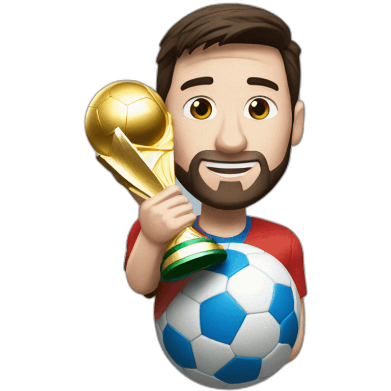 messi holding the world cup emoji