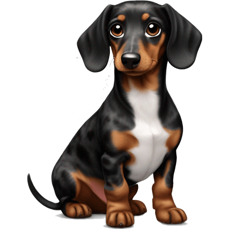 Black merle mini dachshund  emoji