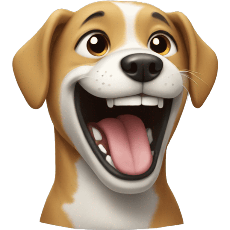 Dog laughing emoji