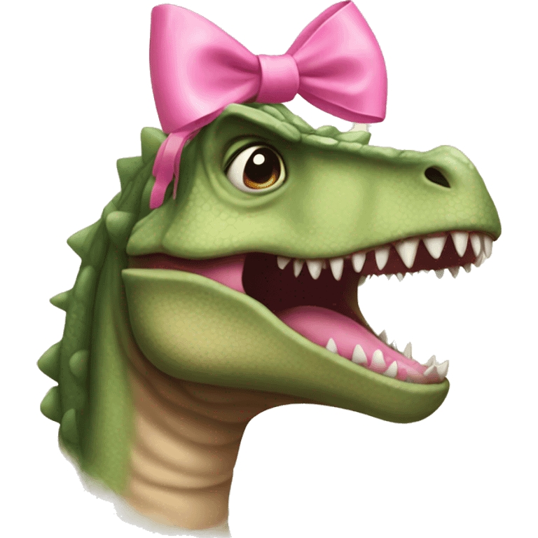 Dinosaur with pink bows emoji