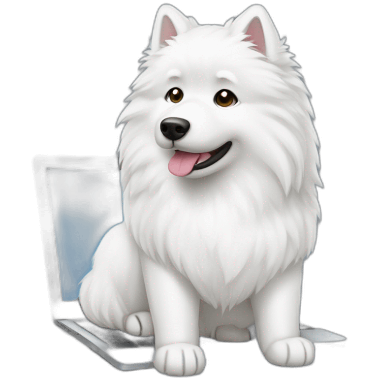 samoyed-typing-on-laptop emoji