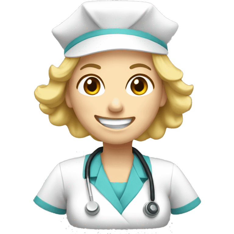 Blond nurse laughingg emoji