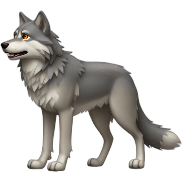 wolf full body animal emoji