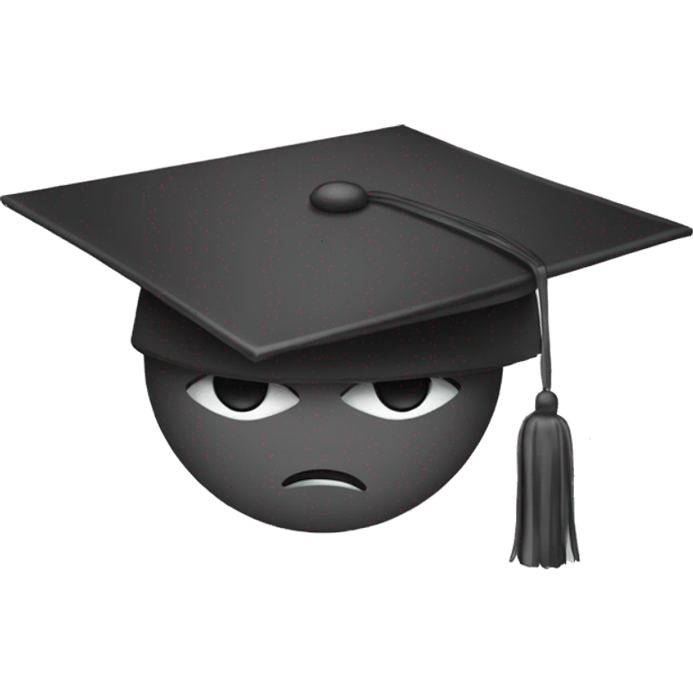 male student emoji with a graduate hat with a sad face crying emoji