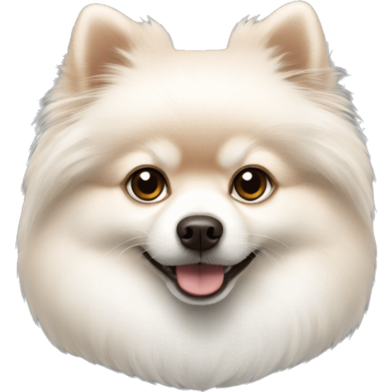 face white pomeranian with brown ears   emoji