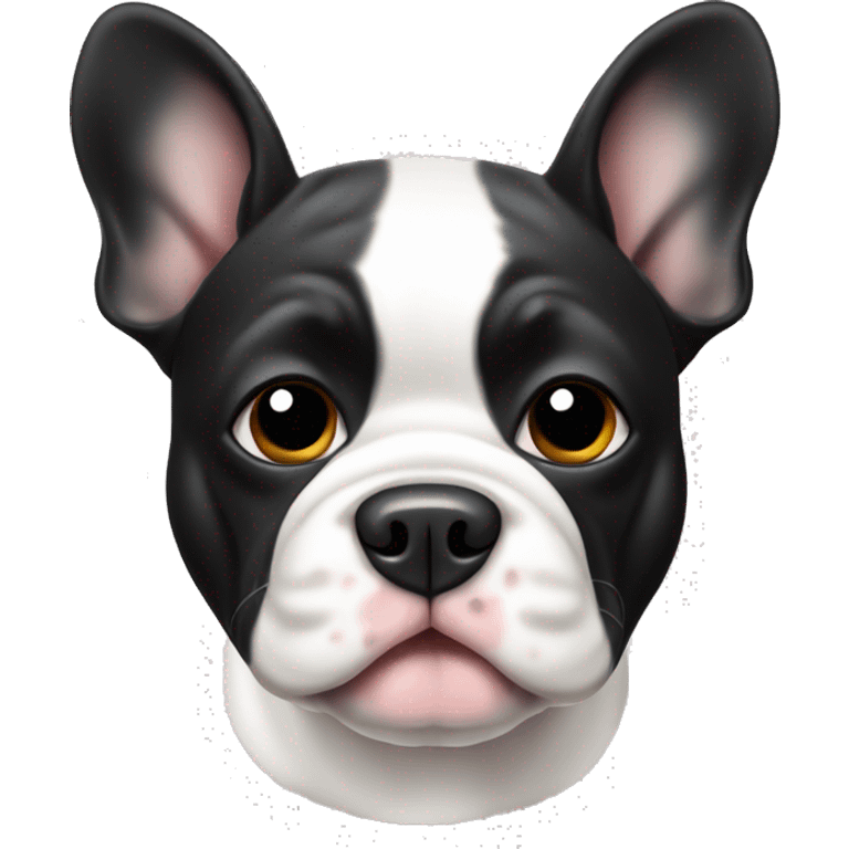 White and black French bull dog emoji