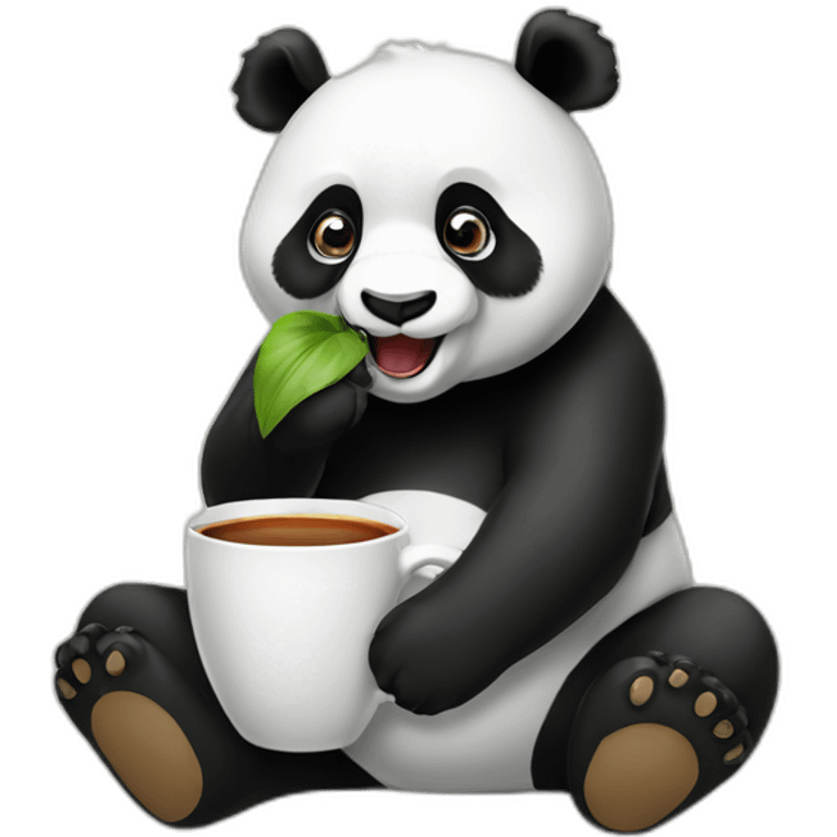 A panda sipping te emoji