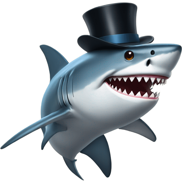 Shark with a top hat emoji