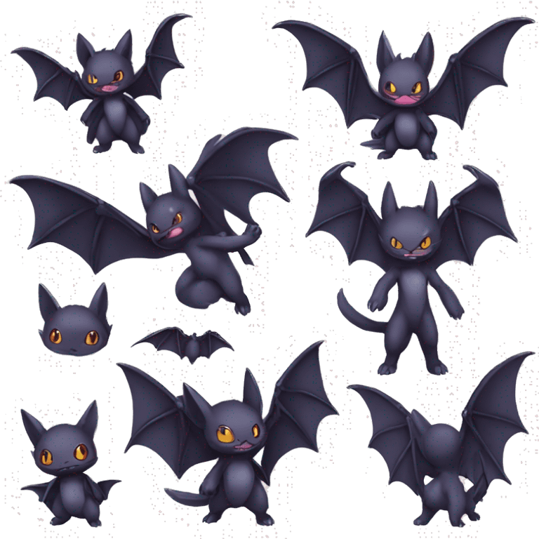 Cool Cute Edgy Dark Black Batty Chibi Noibat-Cat-Pokémon-Fakémon-hybrid emoji