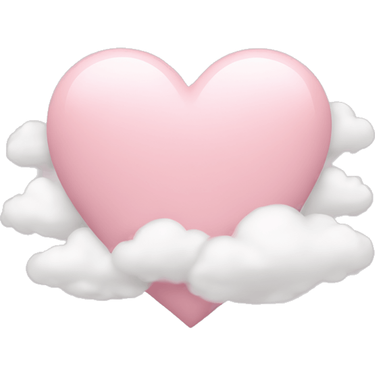 light pink heart with clouds  emoji