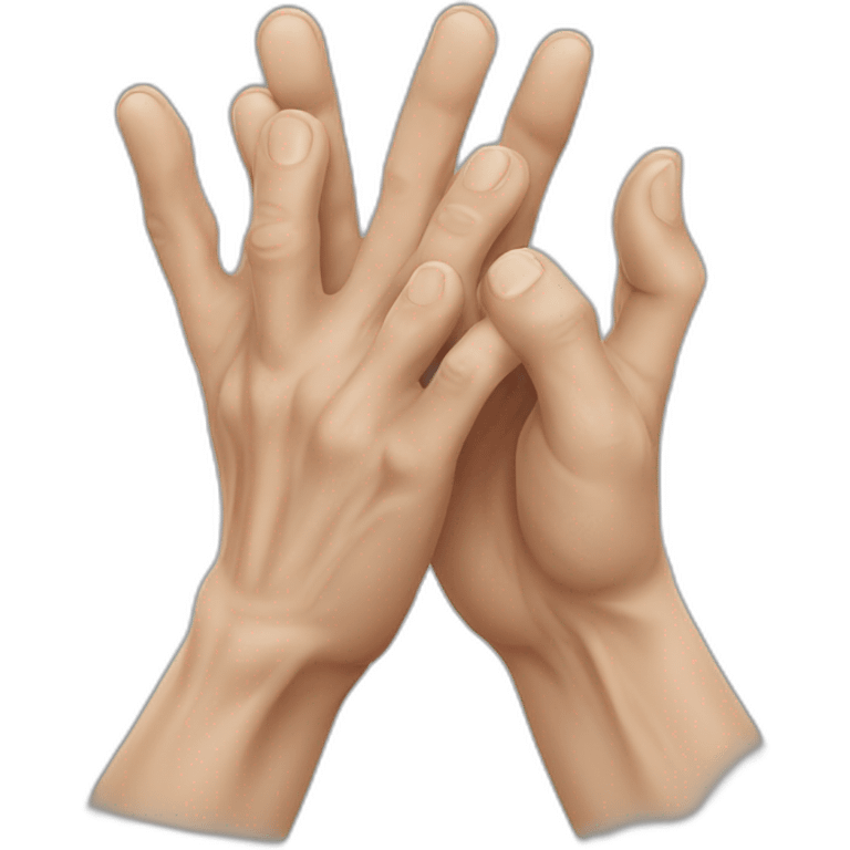 realistic wrinkly human hands emoji