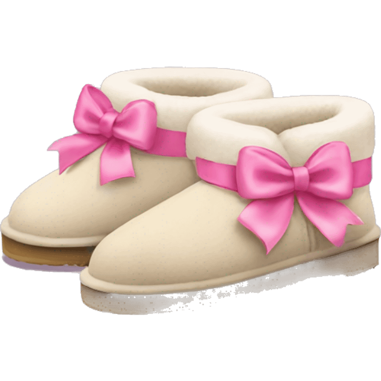 ugg slippers with pink bows emoji