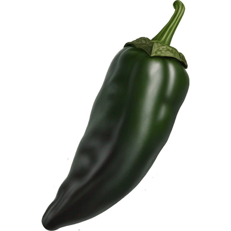 Round Single Dried black poblano chili pepper emoji