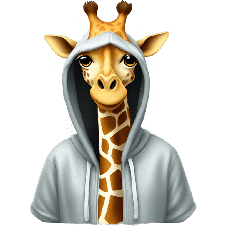 Giraffe wearing a over sized hoodie emoji