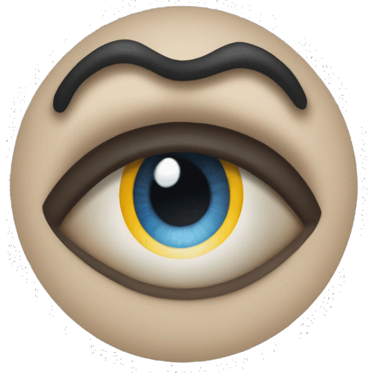 un ojo redondo como los que se encuentran en muchas mascarasceremoniales emoji