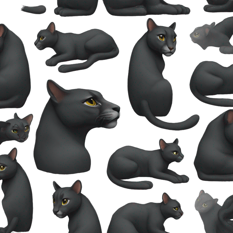 Black puma emoji