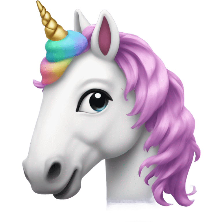 A unicorn on Christmas emoji