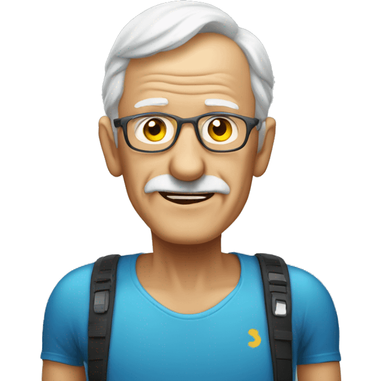 Old man after bike marathon  emoji