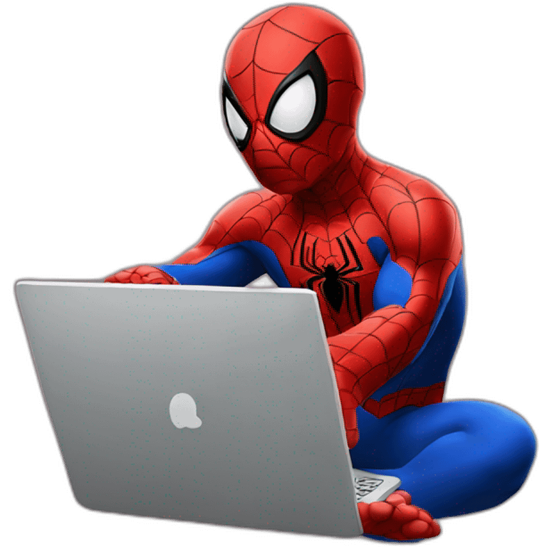 spiderman workwith laptop emoji