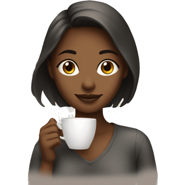 Girl with coffee emoji