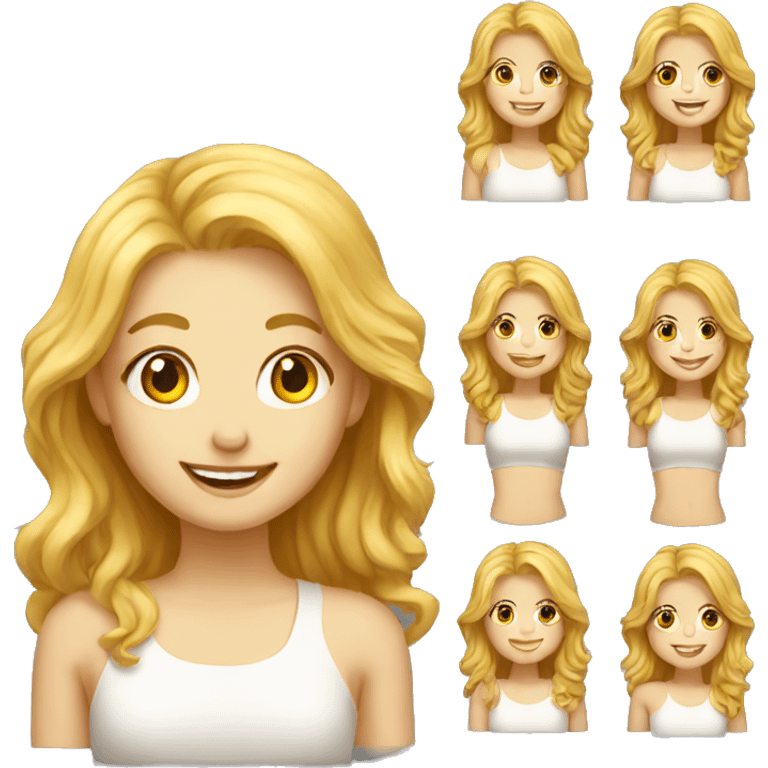 smiling girl with golden hair fair skin emoji