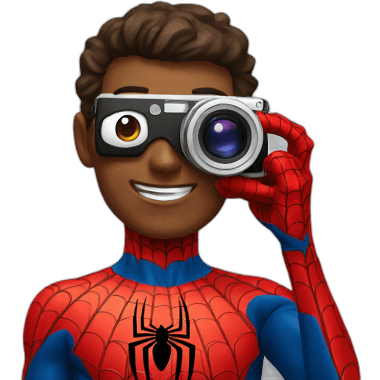 spiderman taking a picture emoji