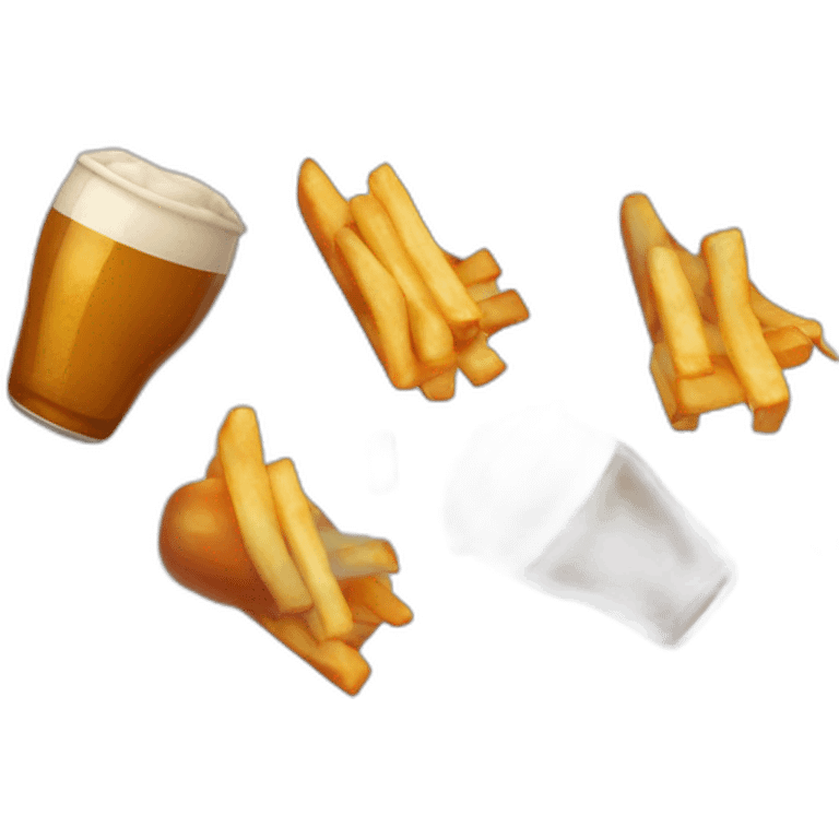 Poutine qui boit une bière emoji