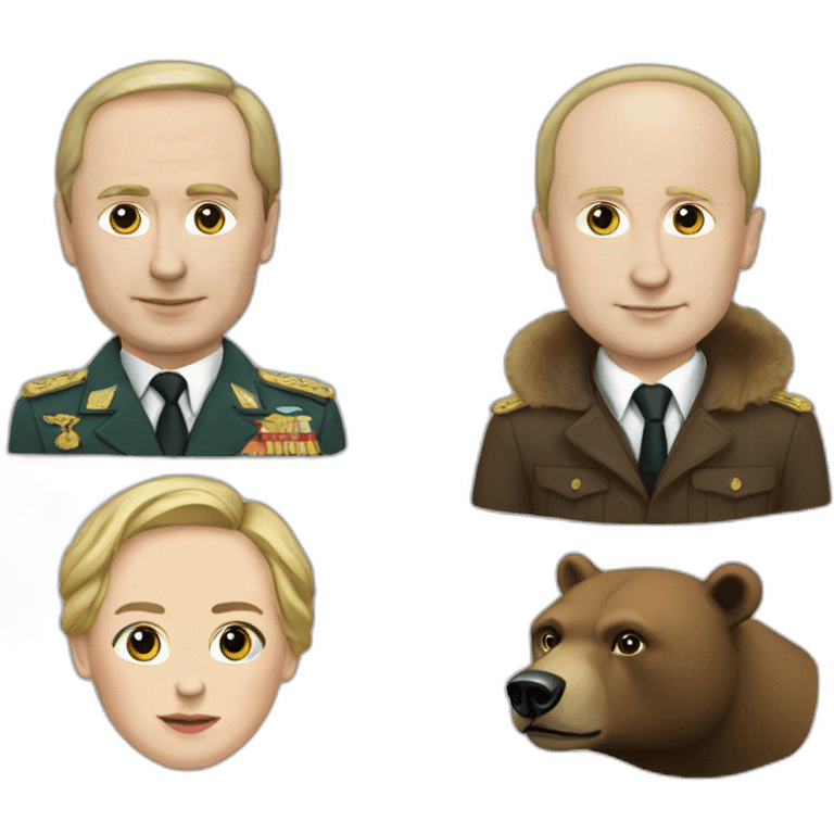 putin with bear and mercedes w124 emoji