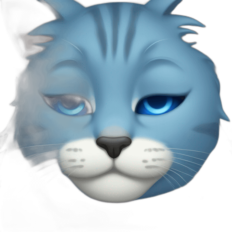 blue cat covering eyes emoji