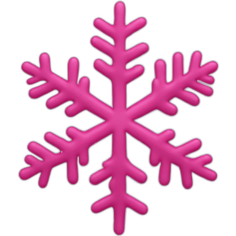 A pink snowflake smiles emoji