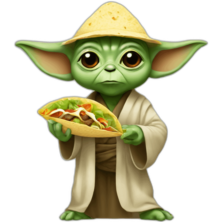 Yoda eating a tacos emoji