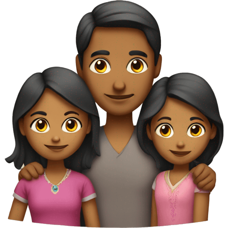 Indian family with 1 daughters  emoji