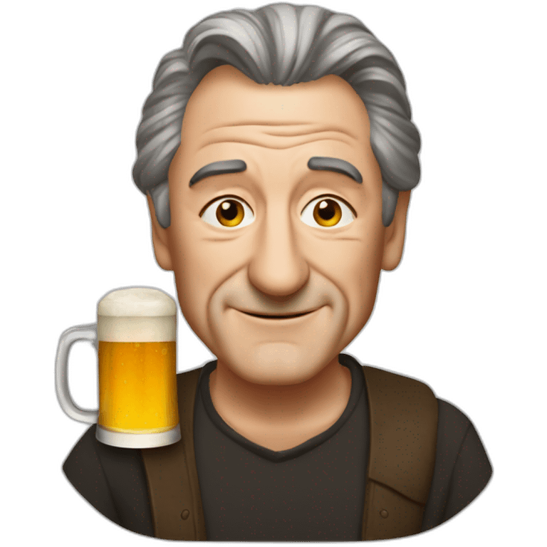 Robert Deniro with beer emoji