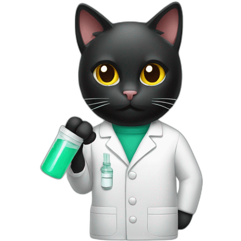 Black cat making meds emoji