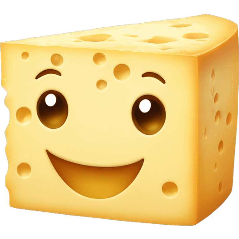 Cheese block with smile emoji