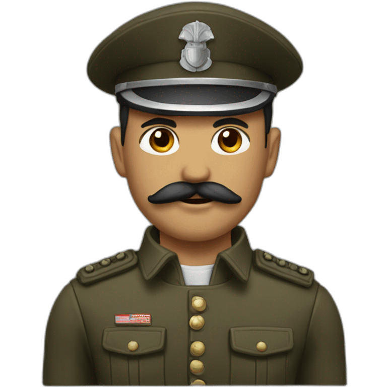 A man with square mustache wearing a soilder outfit emoji