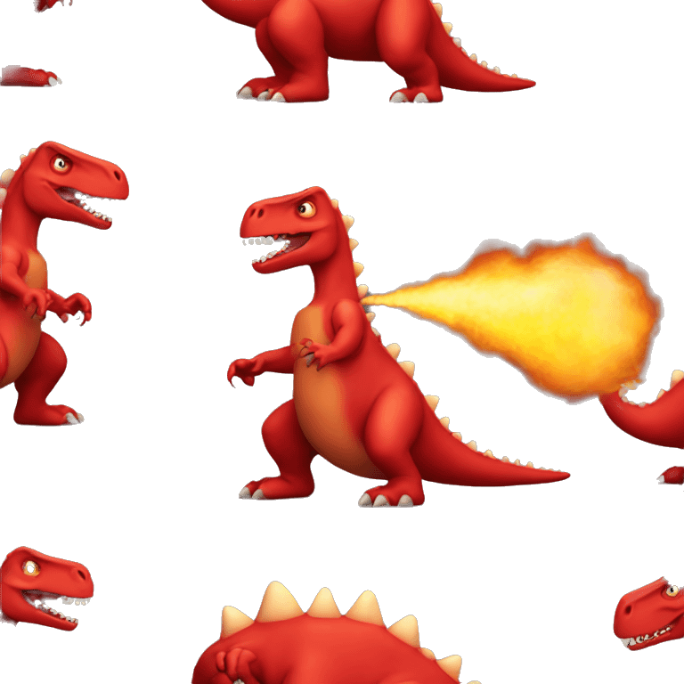 red dinosaur blowing fire emoji