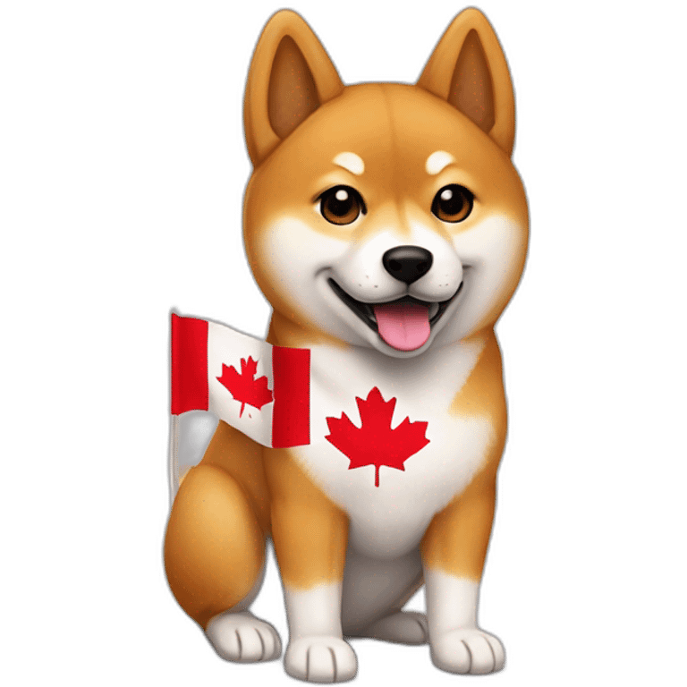 Shiba with canada flag emoji