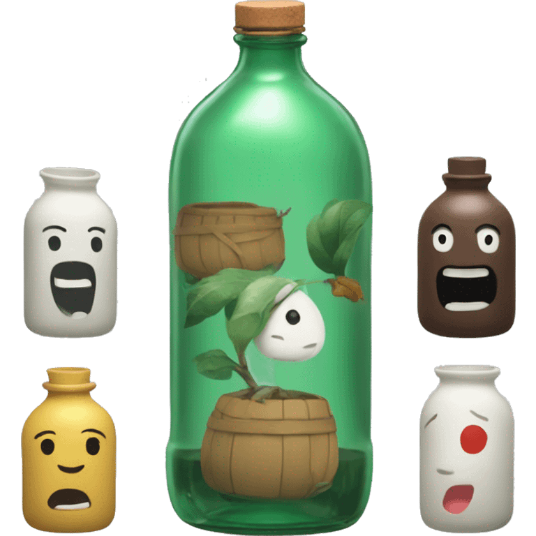 Ghibli Studio style bottle emoji