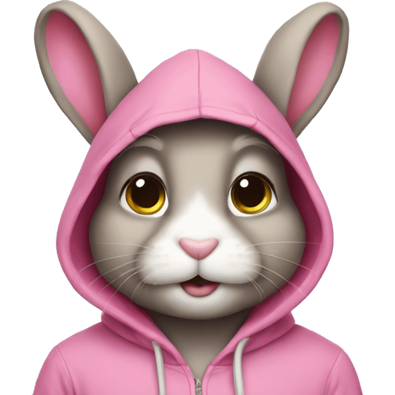 a bunny with a pink hoodie emoji