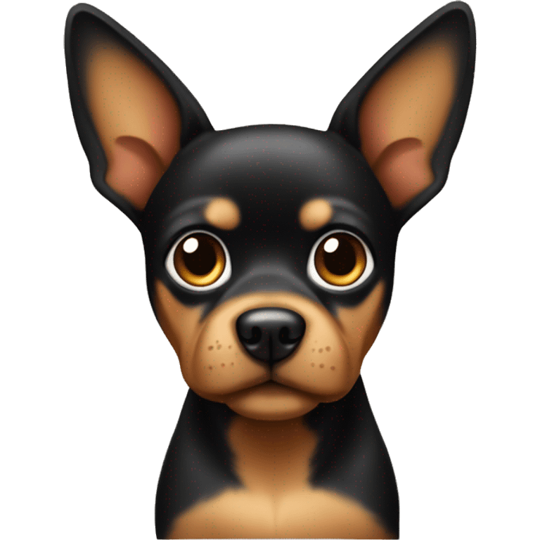 black tan small dog with pointy ears emoji