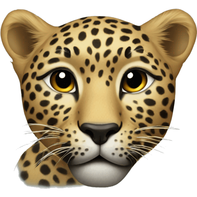 leopard with the kiss emoji emoji