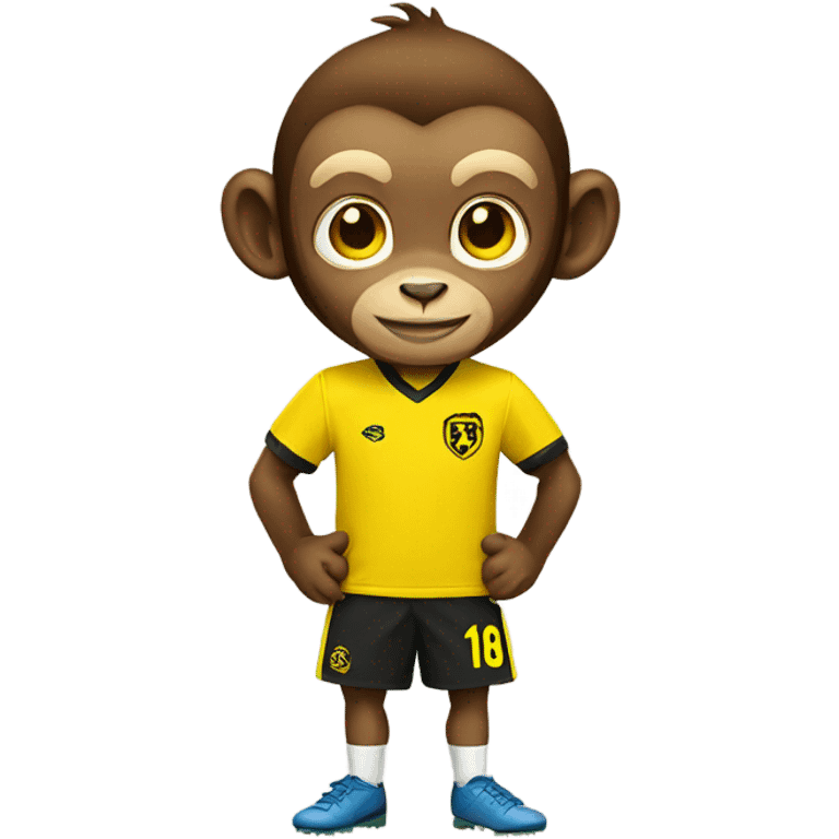 Monkey with yellow soccer shirt emoji