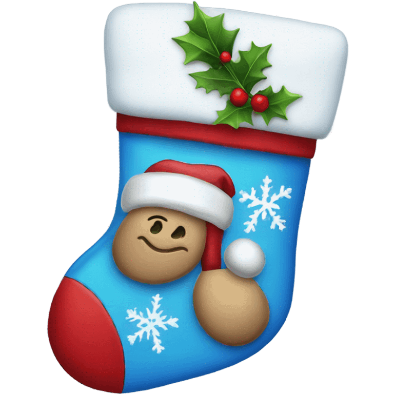 Blue Christmas stocking emoji