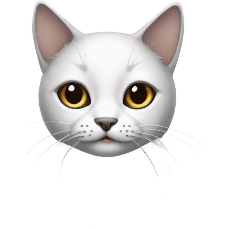 Black and white cat with roaches on it  emoji