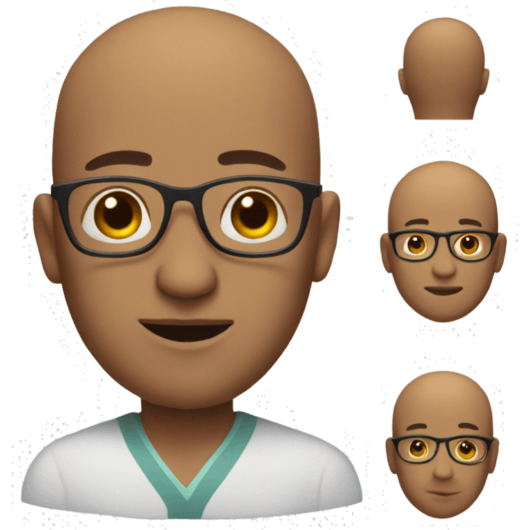 pregnant bald man with glasses emoji