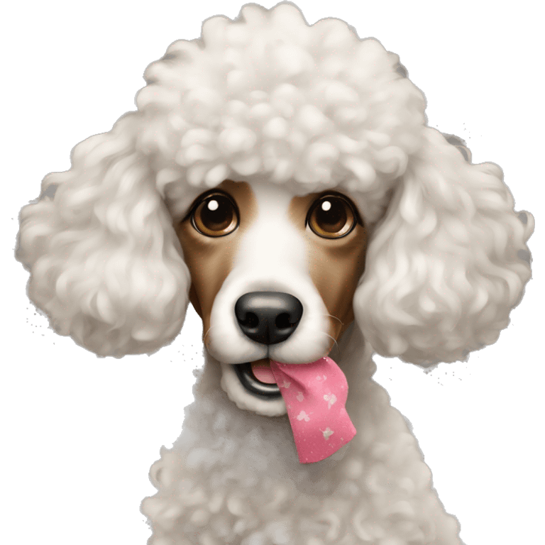 Poodle giving a kiss emoji